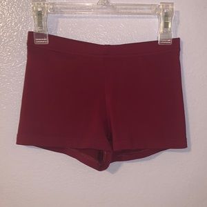 Nyce by Buck’s Bags spankies girls small burgundy gymnastics dance shorts